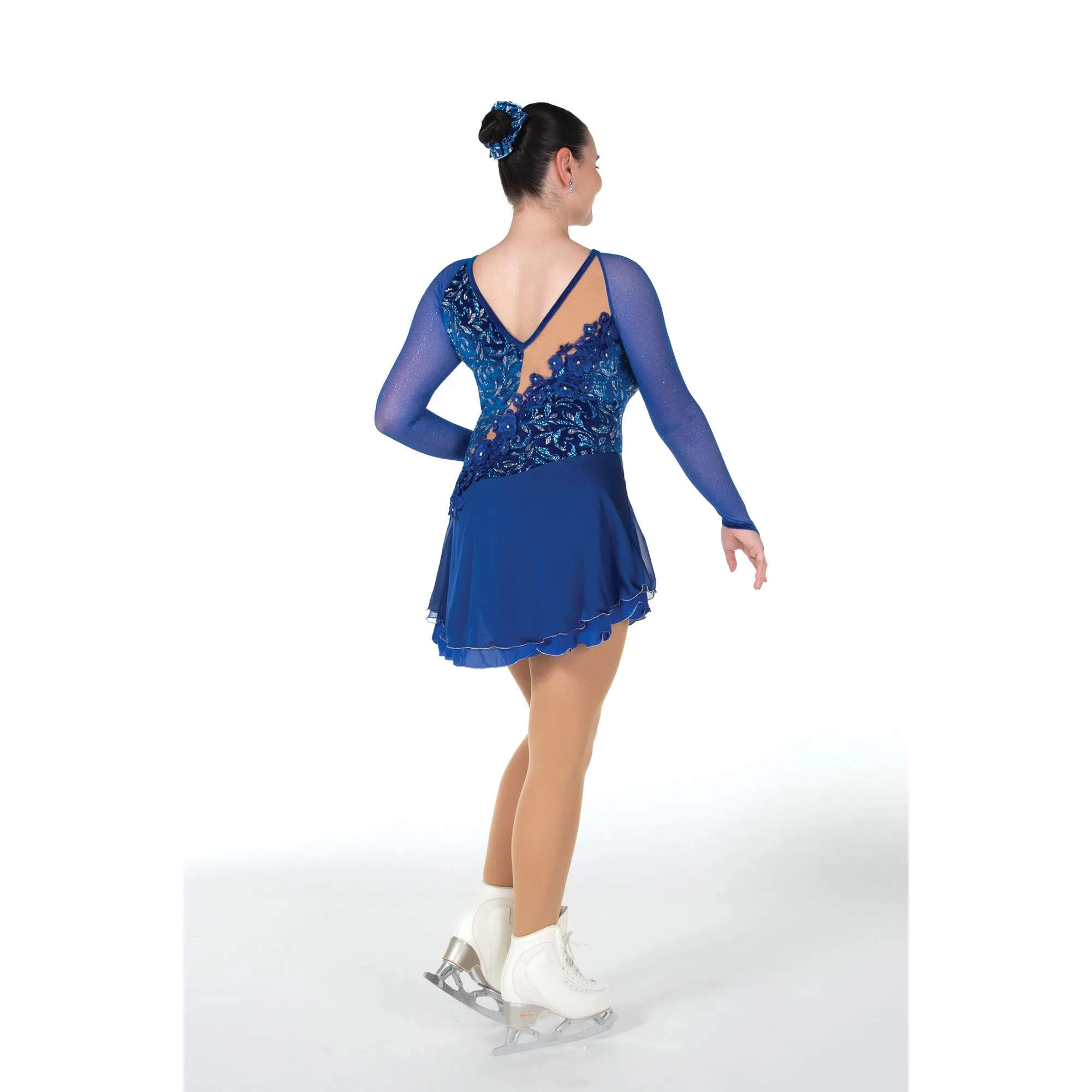 82 Competition Figure Skating Blue Broderie Dress