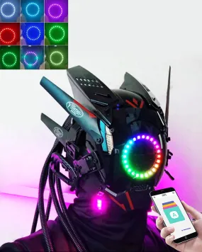 APP-Controlled LED Futuristic Cyberpunk Helmet Mask