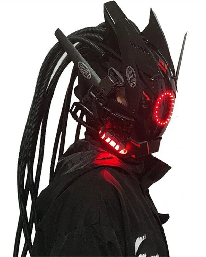 APP-Controlled LED Futuristic Cyberpunk Helmet Mask