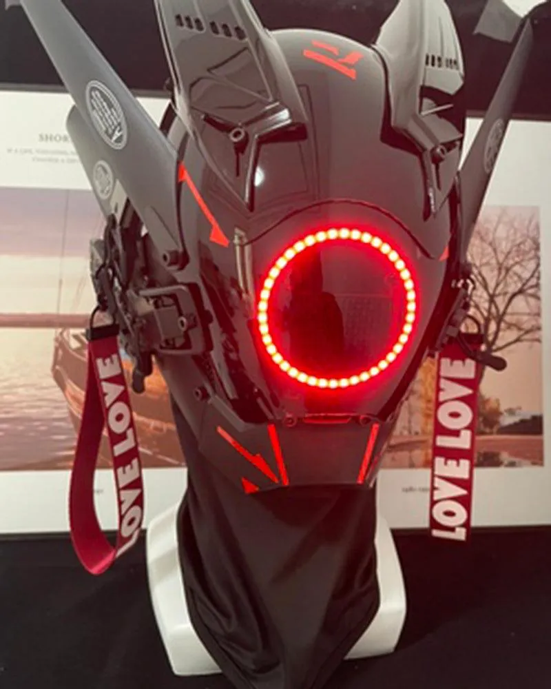 APP-Controlled LED Futuristic Cyberpunk Helmet Mask