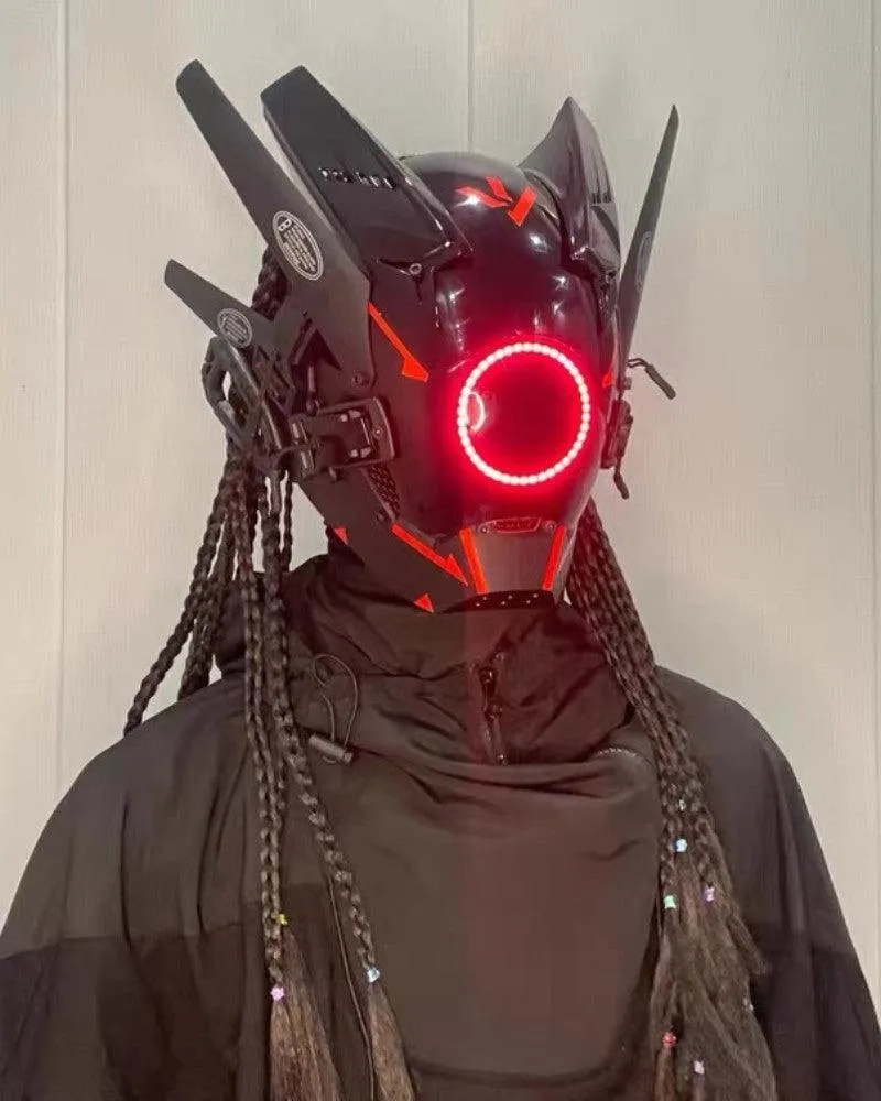 APP-Controlled LED Futuristic Cyberpunk Helmet Mask