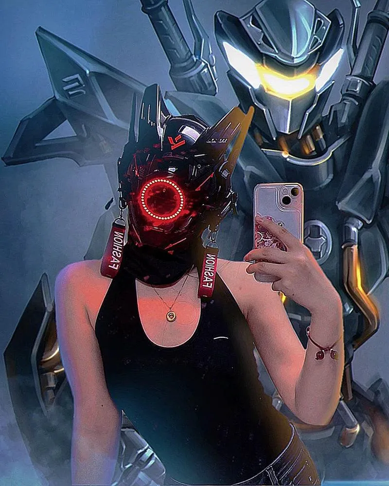 APP-Controlled LED Futuristic Cyberpunk Helmet Mask