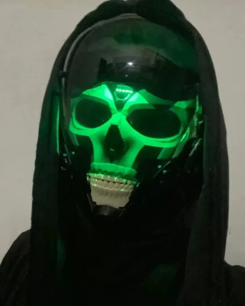 APP-Controlled LED Skull Cyberpunk Helmet Mask