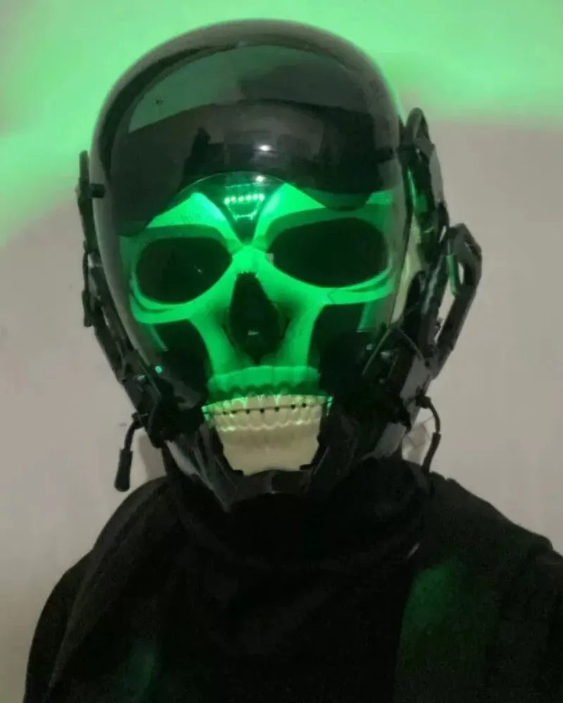 APP-Controlled LED Skull Cyberpunk Helmet Mask