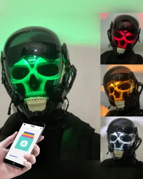 APP-Controlled LED Skull Cyberpunk Helmet Mask