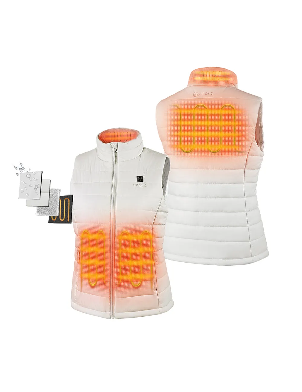 Bundle Deal - Women's Classic Heated Vest (Off-White) & Extra Mini 5K Battery