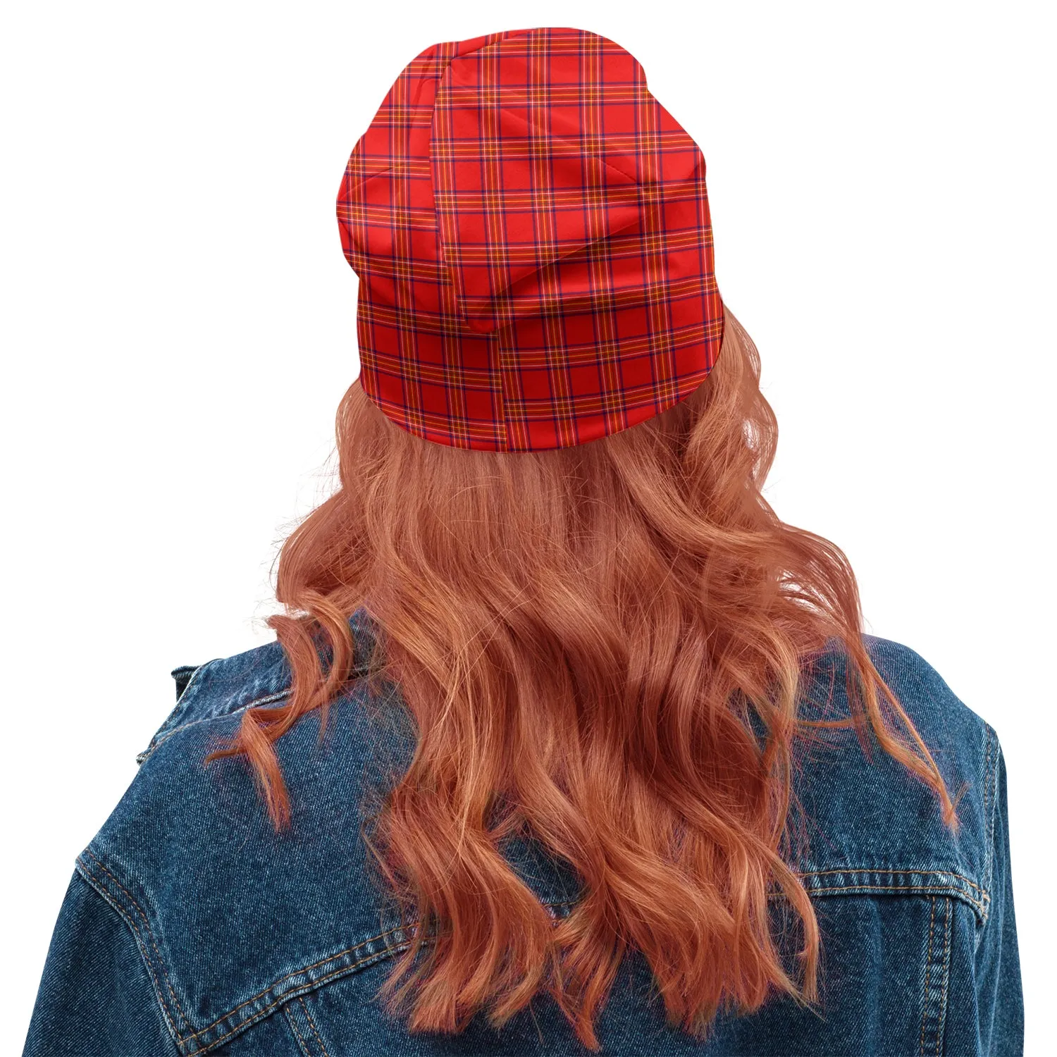 Burnett Modern Tartan Beanies Hat with Family Crest