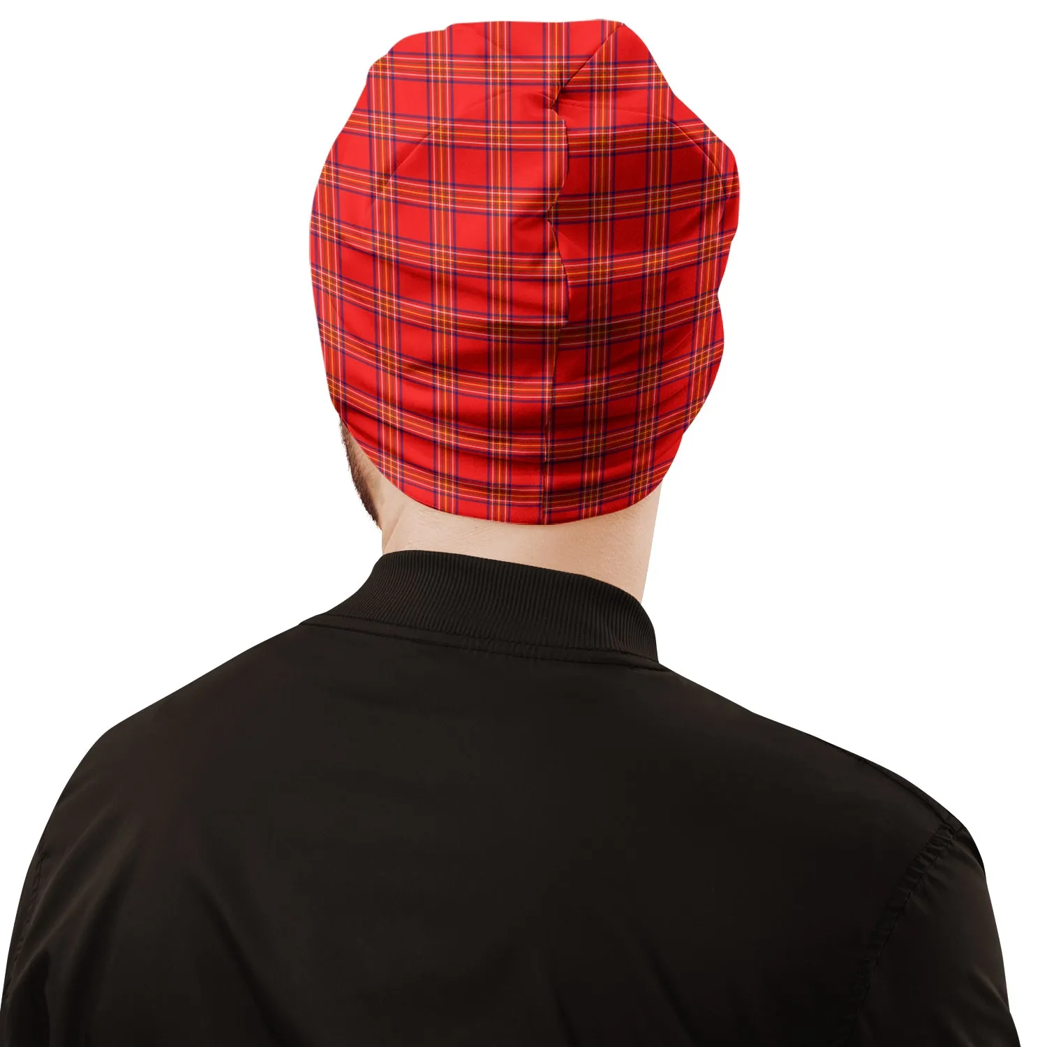 Burnett Modern Tartan Beanies Hat with Family Crest