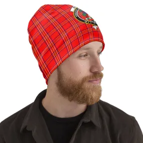 Burnett Modern Tartan Beanies Hat with Family Crest