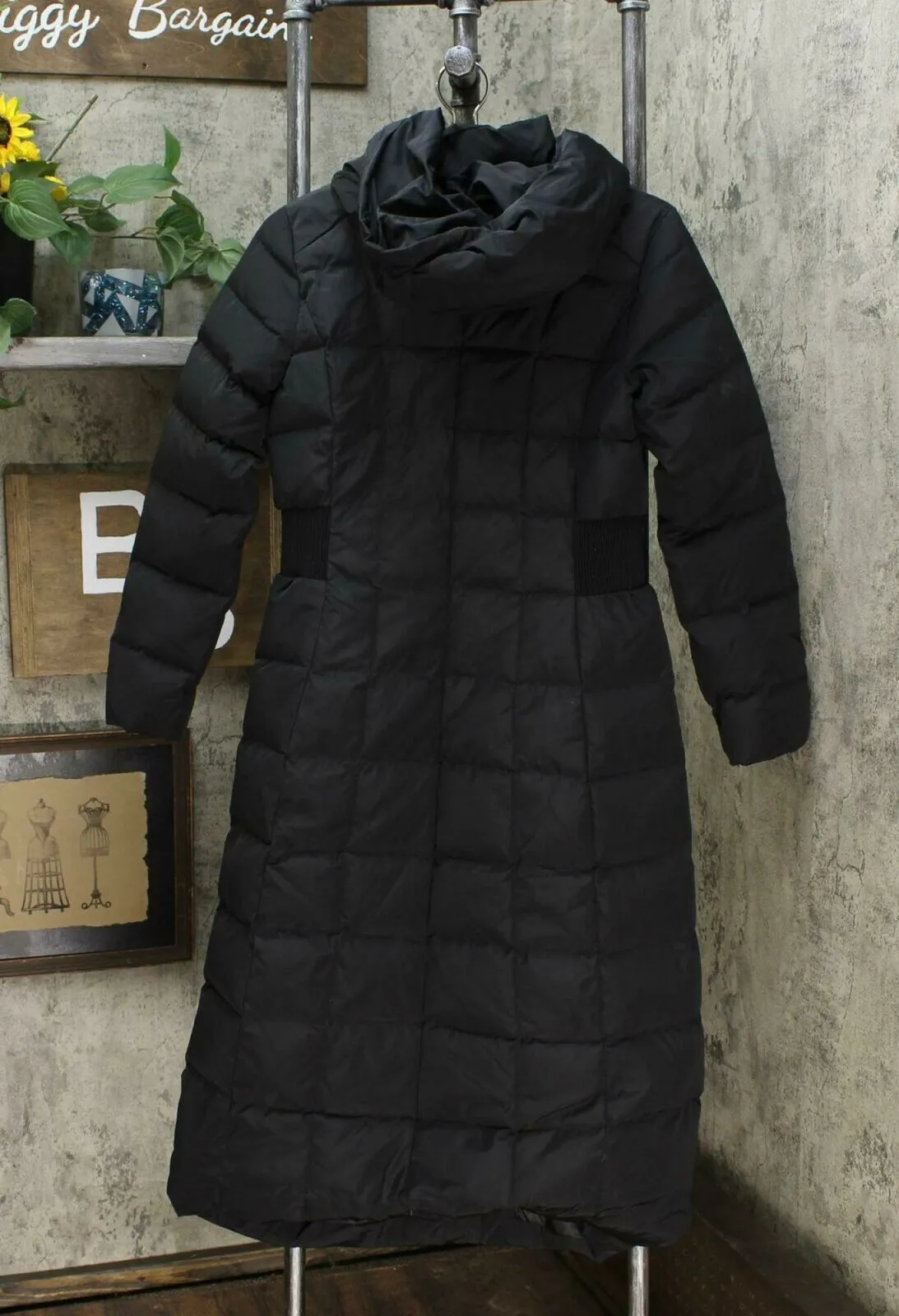 Cole Haan Women's Layered Maxi Puffer Coat Black Petite Small