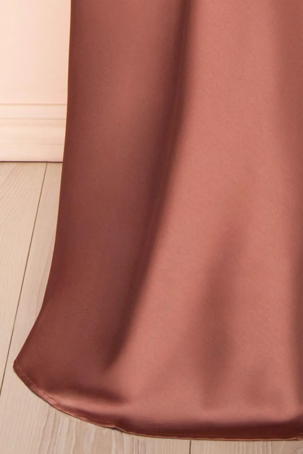 Evara Mauve | Maxi Satin Slip Dress w/ Lace