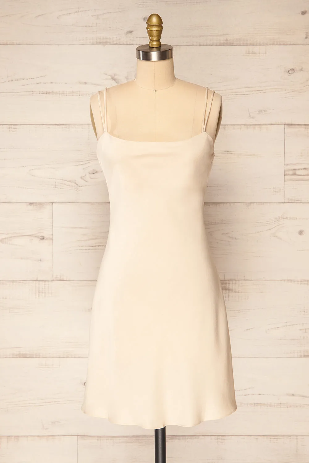 Frostwind | Short Satin Dress w/ Double Straps