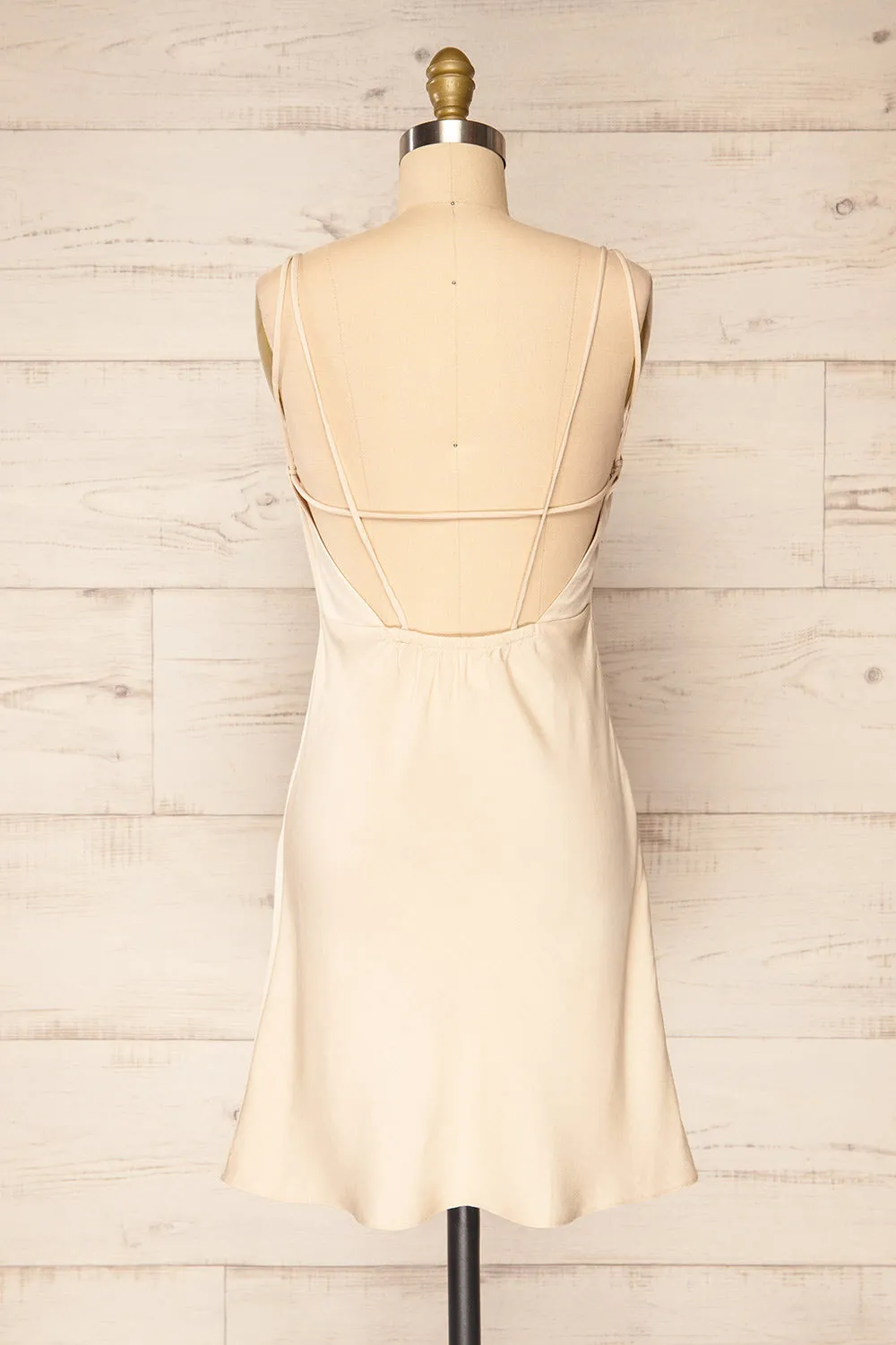 Frostwind | Short Satin Dress w/ Double Straps
