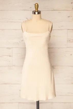 Frostwind | Short Satin Dress w/ Double Straps