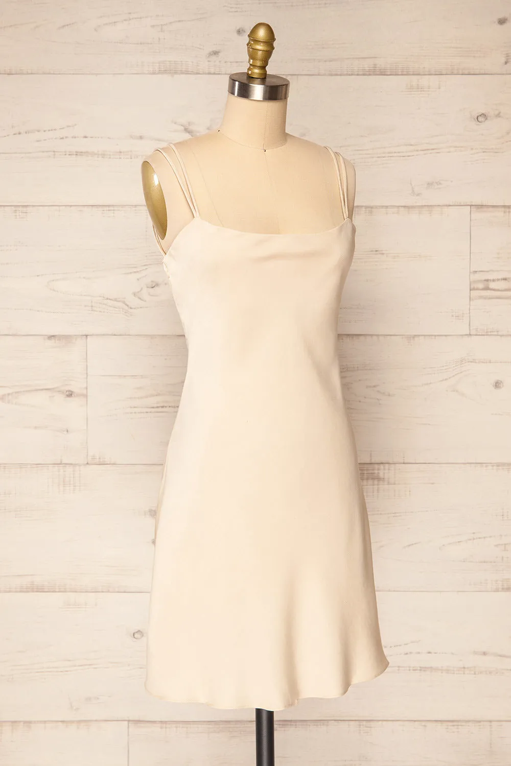 Frostwind | Short Satin Dress w/ Double Straps