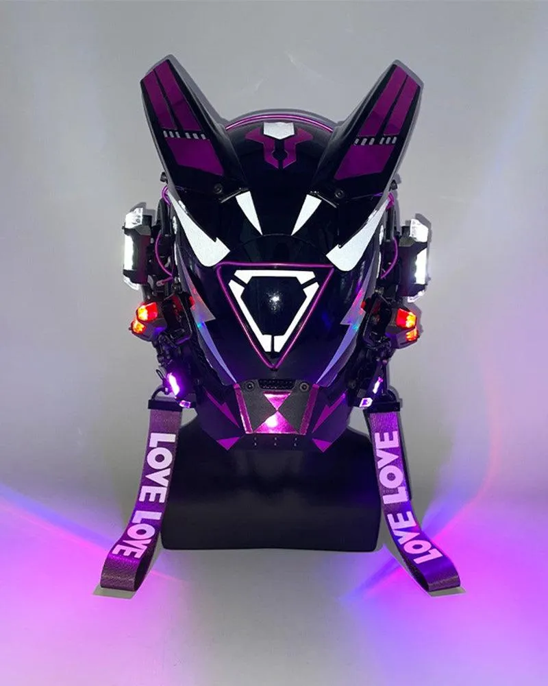Futuristic Warrior LED Cyberpunk Helmet Mask