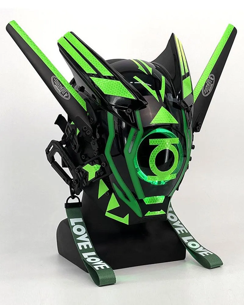 Futuristic Warrior LED Cyberpunk Helmet Mask