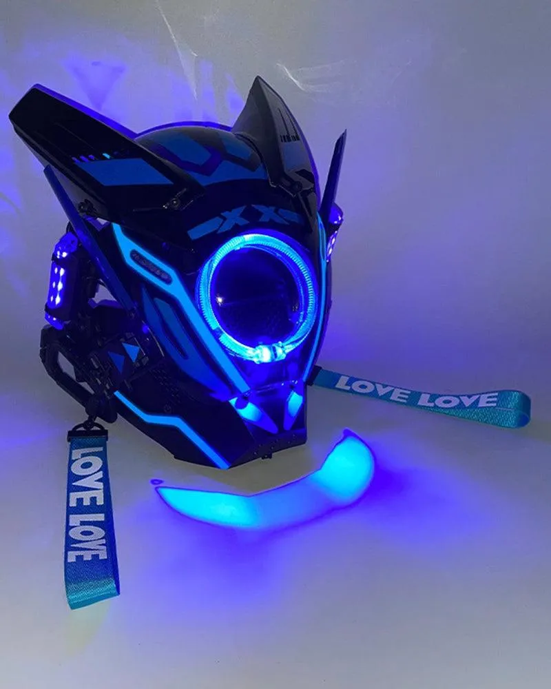 Futuristic Warrior LED Cyberpunk Helmet Mask