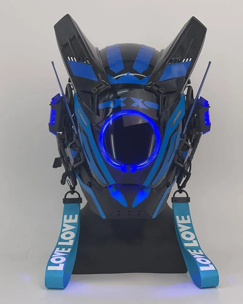Futuristic Warrior LED Cyberpunk Helmet Mask