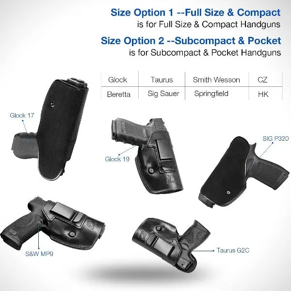 Gun & Flower Leather IWB Holster for Glock 19/19X/23/32 | Black