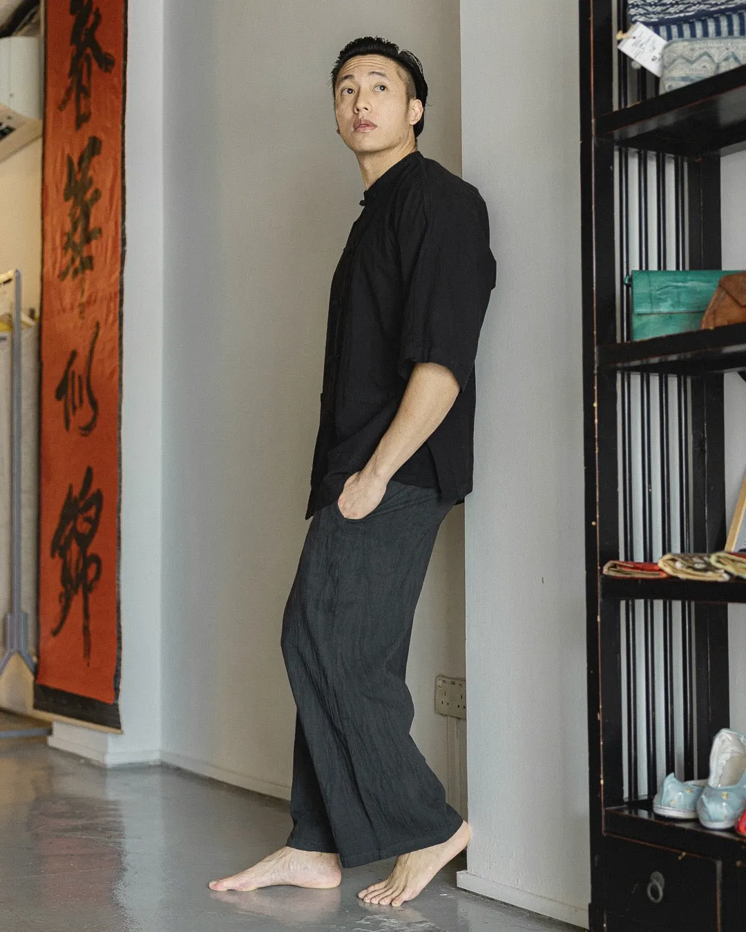 Hand-dyed Chinese Button Jacket (Royal Blue #25)