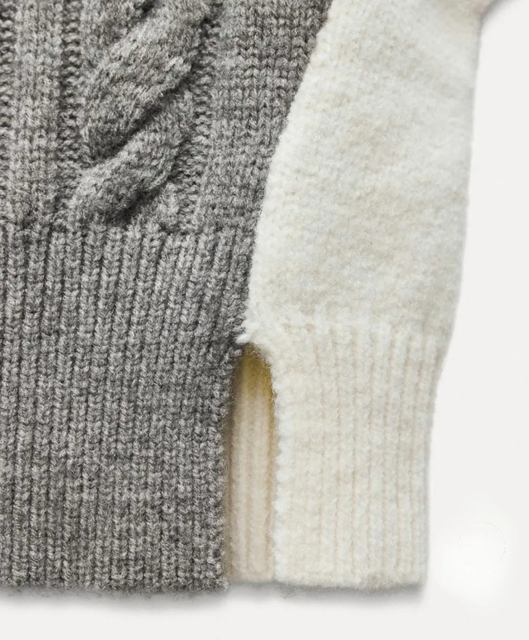 Heather Me Gray Cable Knit Sweater