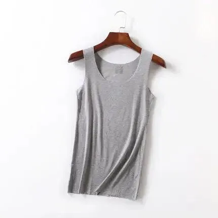 High Quality 2022Summer Solid Seamless Women Tank Tops Soft Modal Vest Sleeveless T Shirt Female White Tanks No-trace TOPS