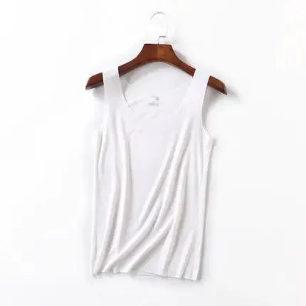 High Quality 2022Summer Solid Seamless Women Tank Tops Soft Modal Vest Sleeveless T Shirt Female White Tanks No-trace TOPS