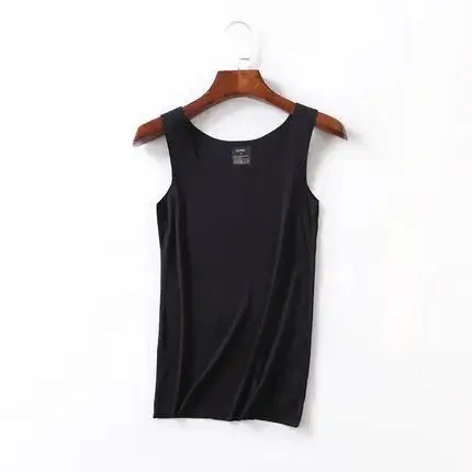 High Quality 2022Summer Solid Seamless Women Tank Tops Soft Modal Vest Sleeveless T Shirt Female White Tanks No-trace TOPS