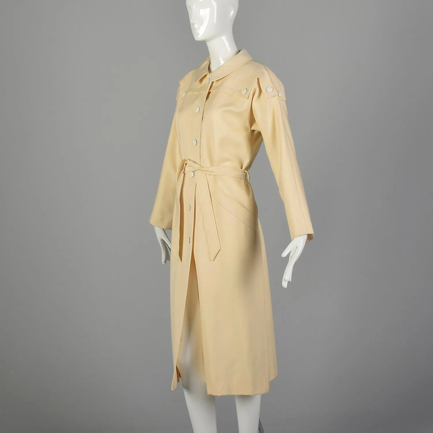 Large Pierre Cardin 1970s Tan Trench Coat