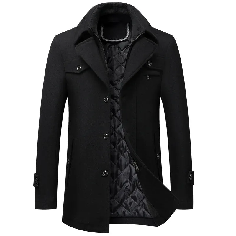 Men's Premium British Thick Double Layered Wool Coat
