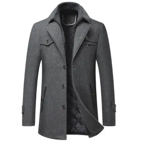 Men's Premium British Thick Double Layered Wool Coat
