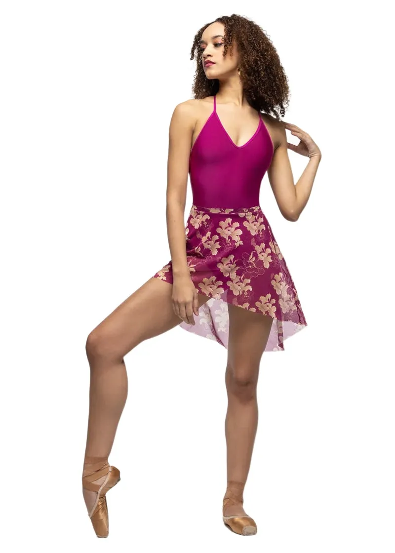 ON SALE Dramatic High-Low Mesh Pull-On Skirt (Imperial/Blooms)