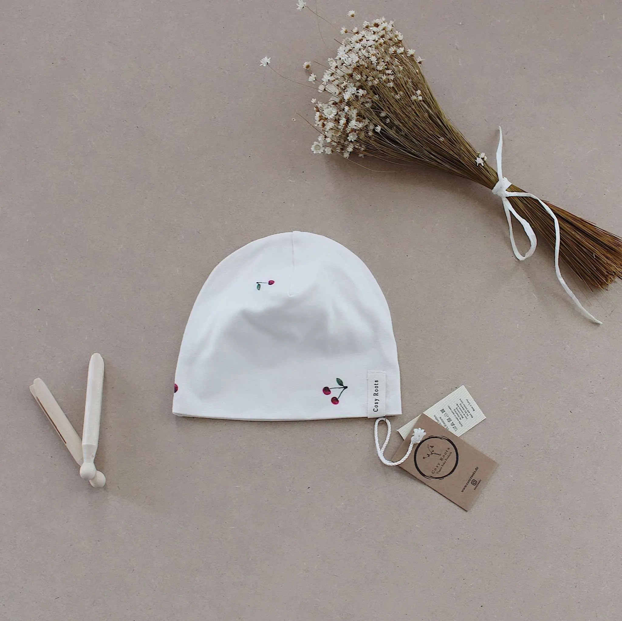 Organic Beanie - Pure Cherry - S A L E