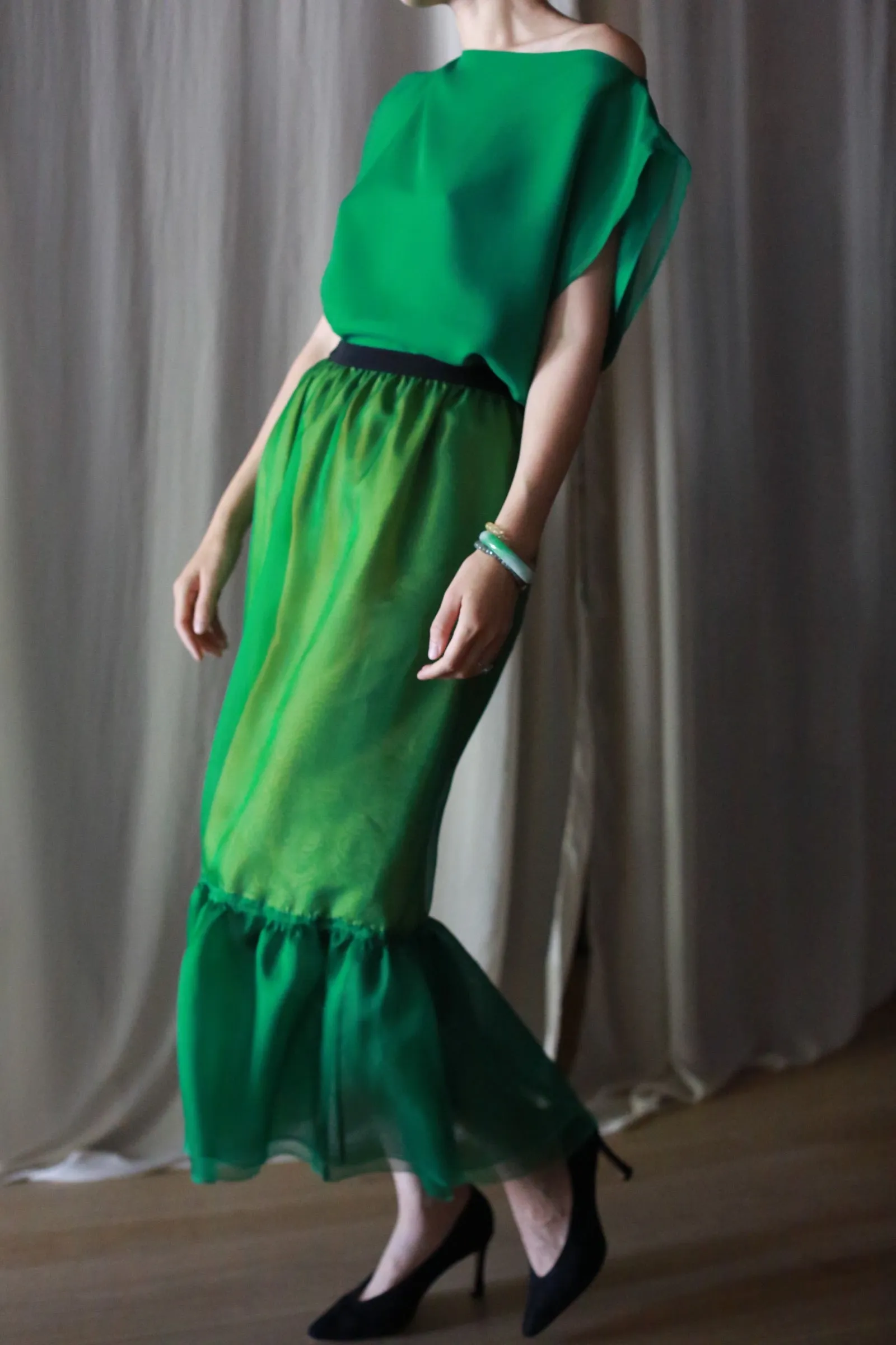 Poppy Skirt | Emerald & Gold