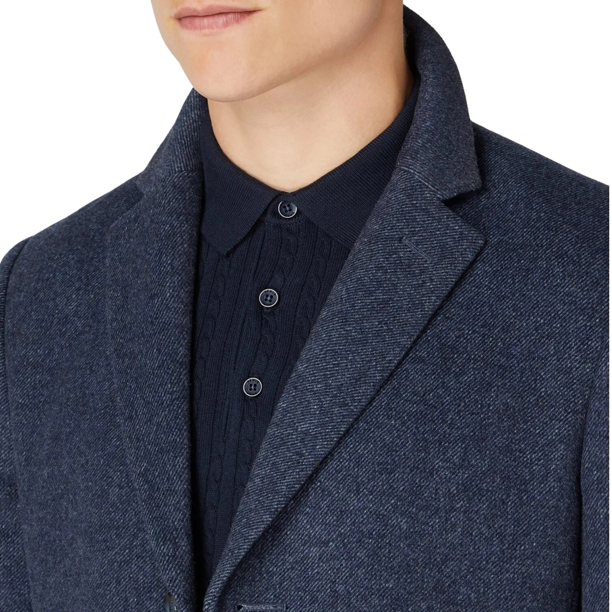 Quinn Twill Overcoat - Navy