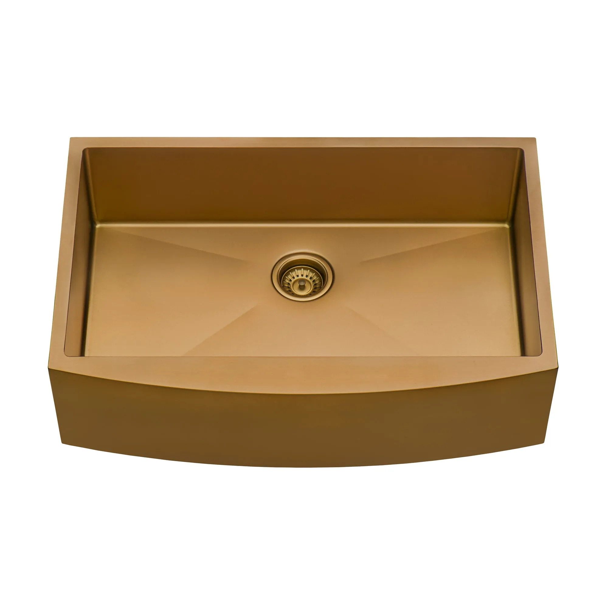 Ruvati Copper Tone 30-inch Apron-Front Farmhouse Kitchen Sink – Matte Bronze Stainless Steel Single Bowl – RVH9660CP