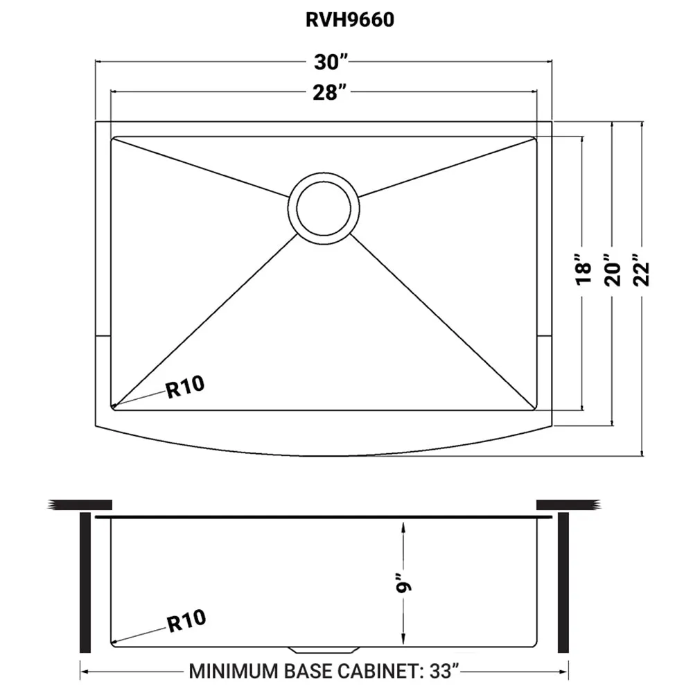 Ruvati Copper Tone 30-inch Apron-Front Farmhouse Kitchen Sink – Matte Bronze Stainless Steel Single Bowl – RVH9660CP