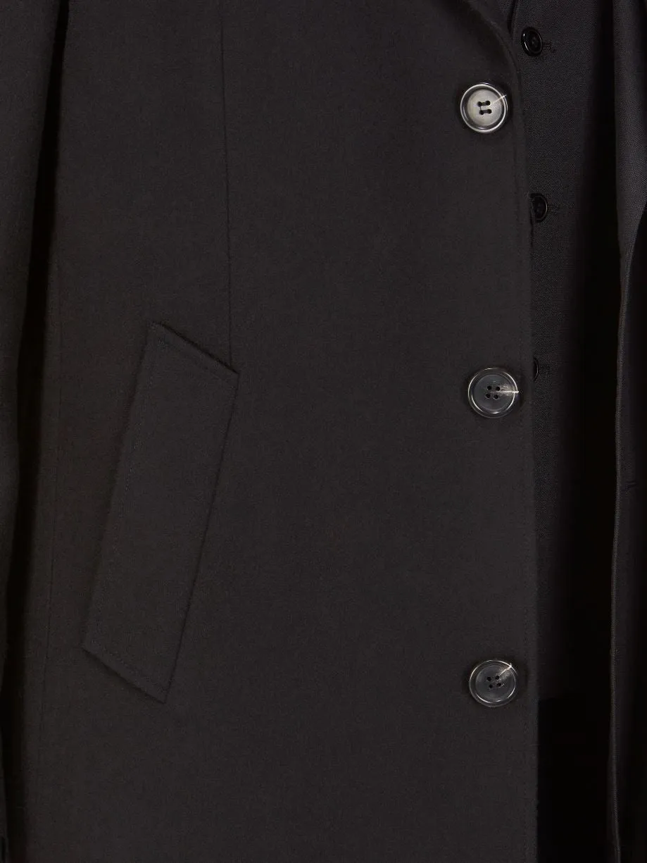 SKOPES Mens Extra Tall Wool Blend Over Coat (Euston) in Black