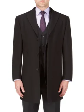 SKOPES Mens Extra Tall Wool Blend Over Coat (Euston) in Black