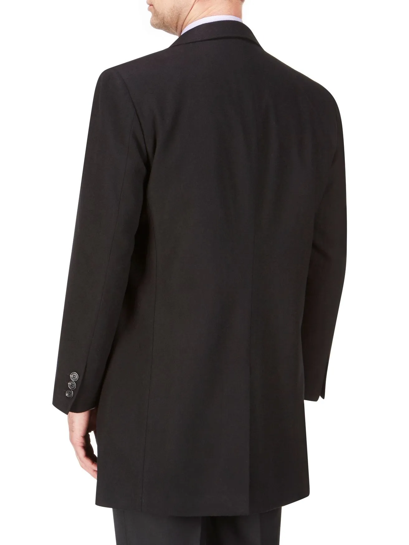 SKOPES Mens Extra Tall Wool Blend Over Coat (Euston) in Black