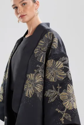 Structured Satin Embroidered Jacket