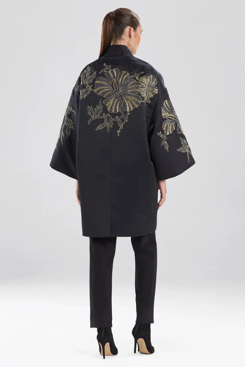 Structured Satin Embroidered Jacket