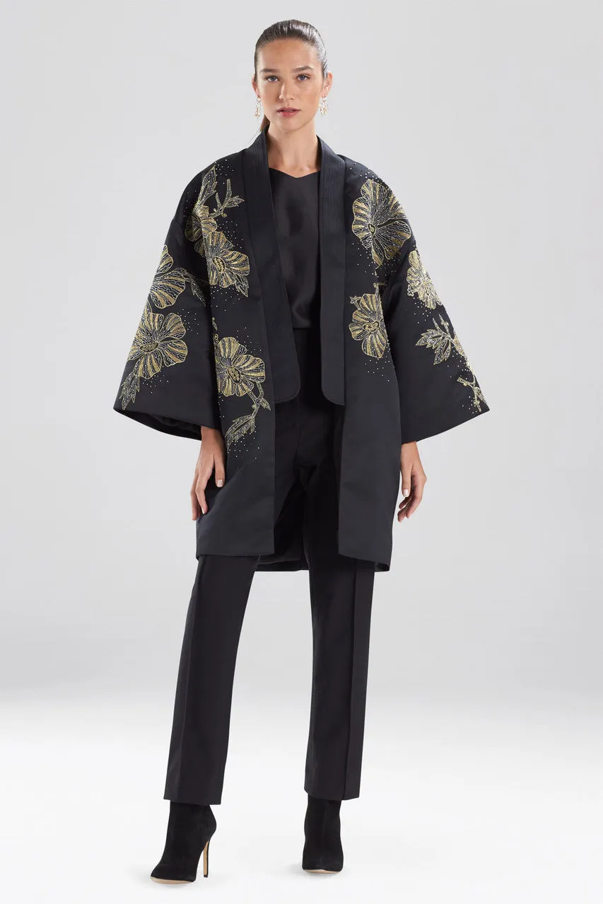 Structured Satin Embroidered Jacket