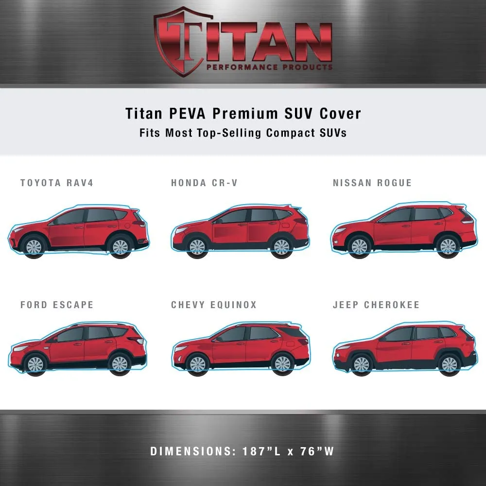Titan Premium Multi-Layer PEVA Car Cover for Compact SUVs 170-187 Inches Long