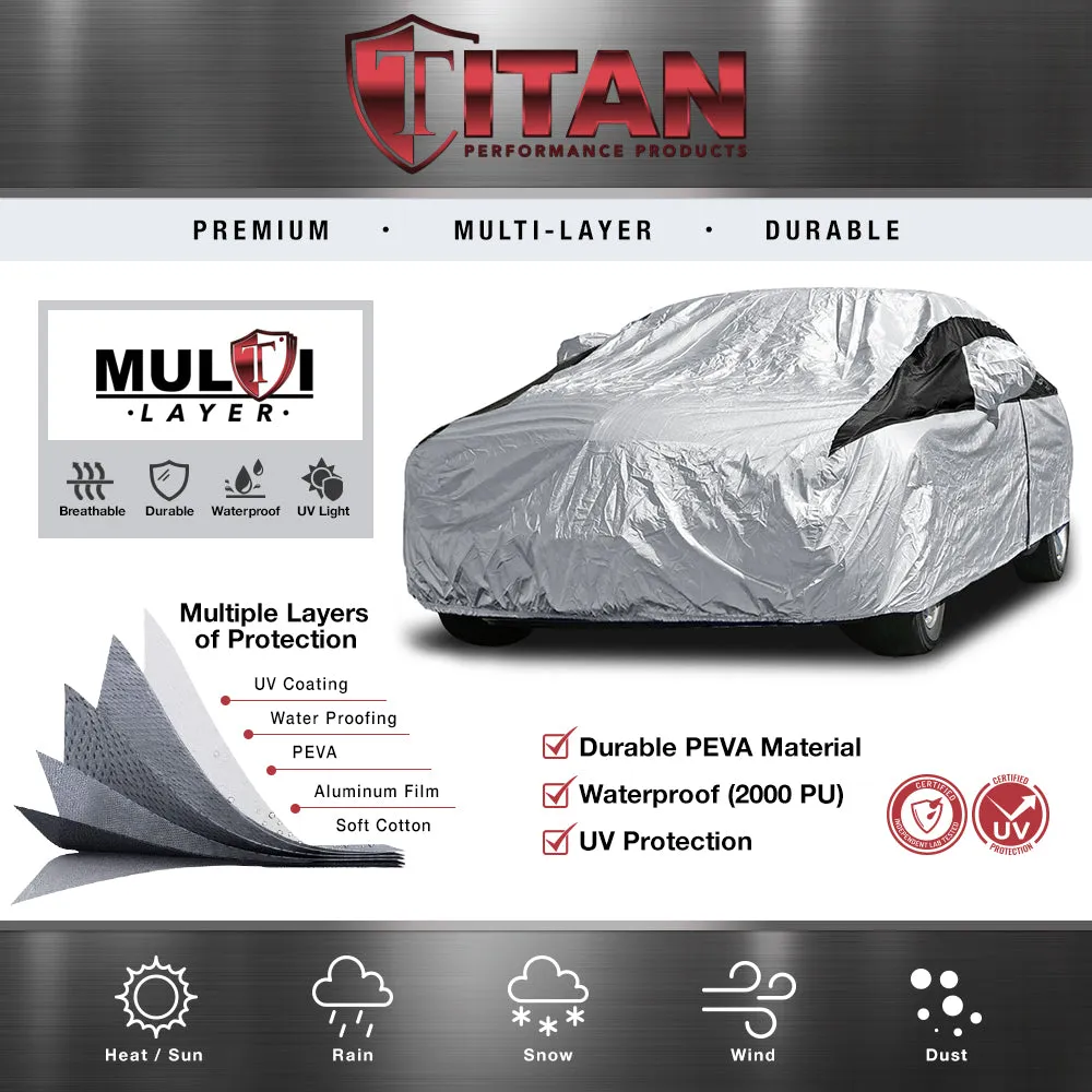 Titan Premium Multi-Layer PEVA Car Cover for Hatchbacks 165-181 Inches Long