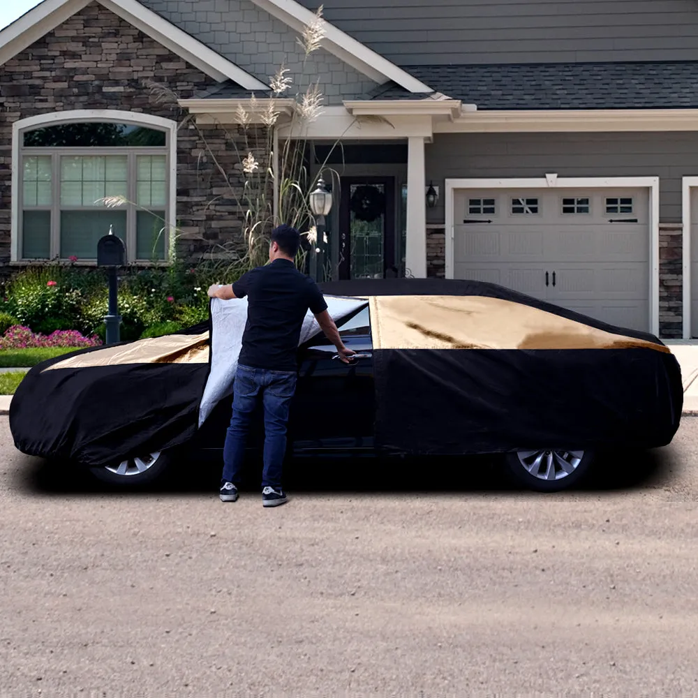 Titan Premium Multi-Layer PEVA Car Cover for Sedans 186-202 Inches Long - Golden Night