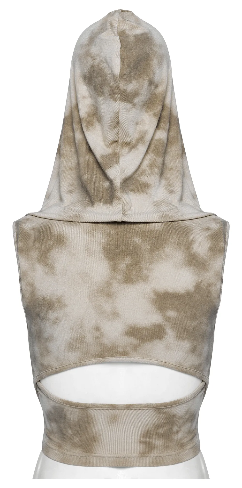 Trendy Hooded Crop Top with Hollow Back Design
